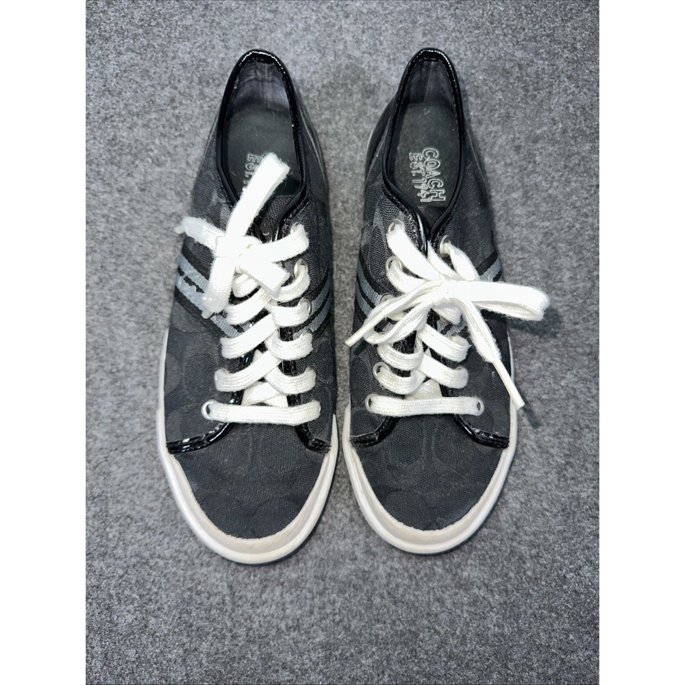 Coach Folly Black Canvas "C" Logo Sneaker Women's Size 6.5M